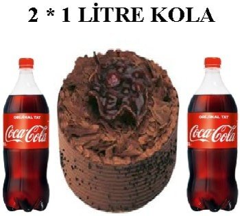 6-9 Kişilik Parça Çikolatalı Pasta & 2x1 Lt Cola Avantajı pasta