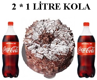 6-9 Kişilik Parça Çikolatalı Yaş Pasta & 2x1 Lt Cola pasta