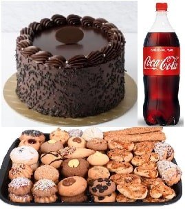 Çay Saati ve Kutlama Seti Pasta Kuru Pasta ve 1 Litre Kola pasta