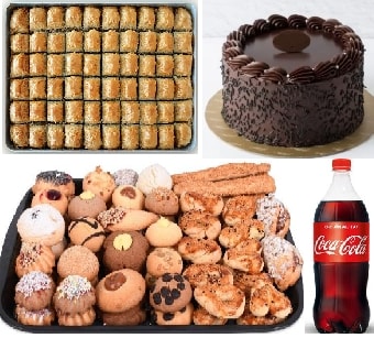 En Sevilenler Bir Arada: Çikolatalı Pasta Kuru Pasta ve Cevizli Baklava pasta